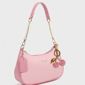 Pink Leather Shoulder Bag